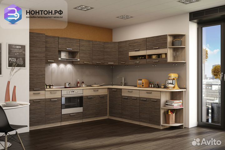 Кухня угловая Эра Зебрано 2.8 на 2.49 м ясень шимо