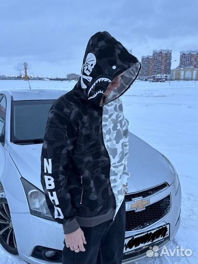 Zip-Hoodie Bape белая