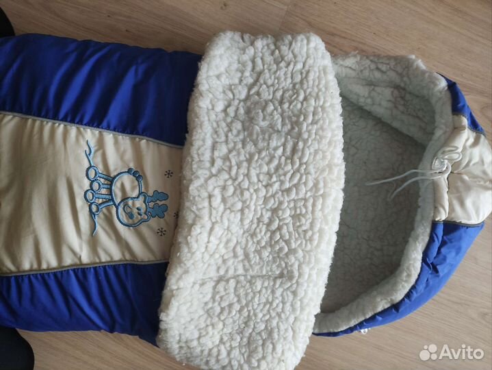 Зимний конверт в коляску на овчине