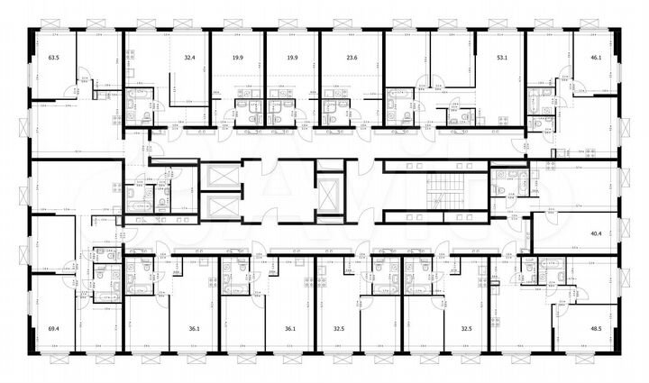 2-к. квартира, 63,5 м², 21/25 эт.