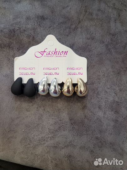 Серьги капли набор 3 пары