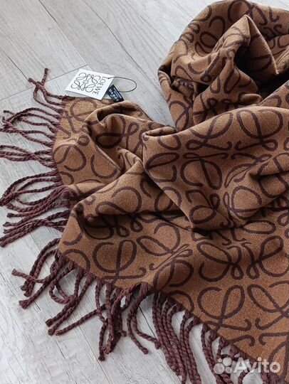 Кашемировый шарф палантин Loewe коричневый