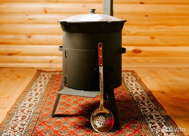 Казан чугунный 16 литров + печь + шумовка + набор