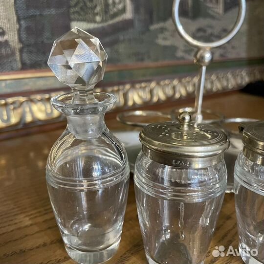 Антикварный английский набор для специй, круэт