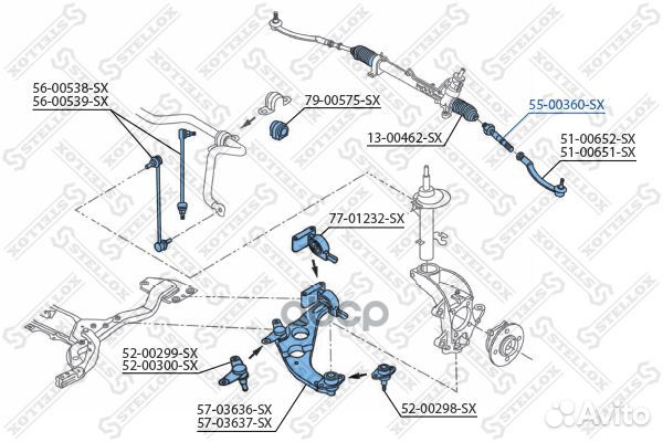 55-00360-SX тяга рулевая Mini Cooper all 01 5