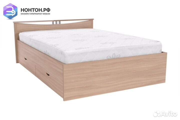 Кровать Мелисса с ящиками шимо светлый