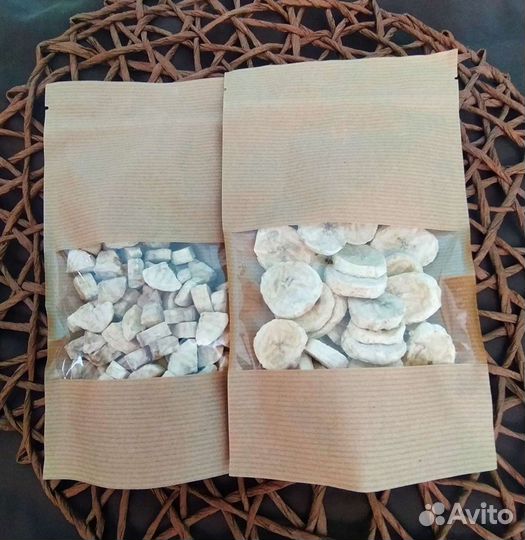 Сублимированные бананы. Сушеные чипсы. Слайсы