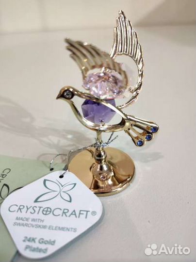 Фигурка декоративная «Голубь» с кристаллами