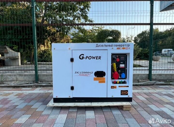 Дизельный генератор 12 kW g-power трехфазный DG130