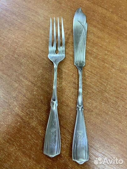 Набор серебро вилка и ножик