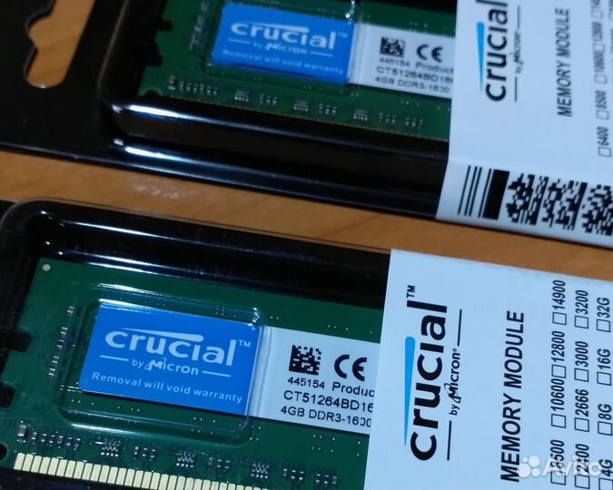 Оперативная память Crucial ddr3 4 gb 1600MHz