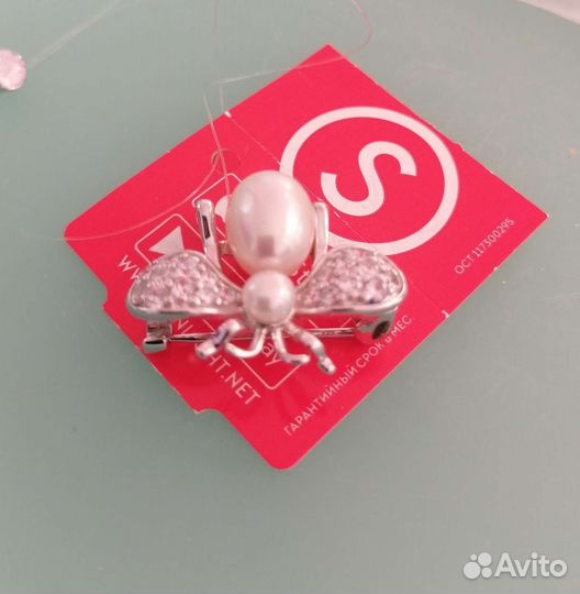 Серебряная брошь. Серьги