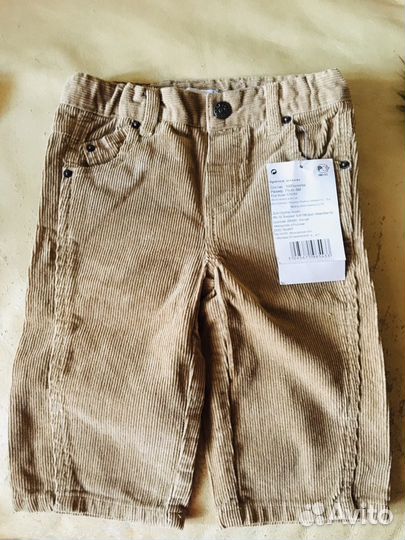 Брюки вельветовые. Новые. Рост 71 см