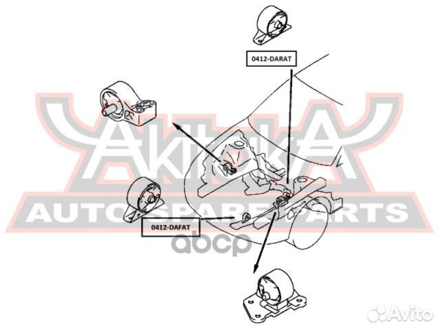 Подушка двигателя передняя AT 0412dafat asva