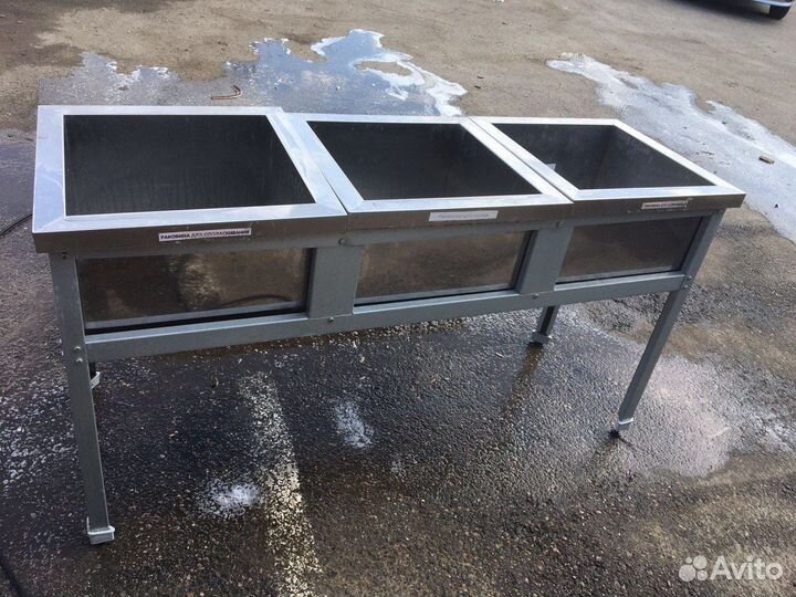 Мойка три секции нержавейка