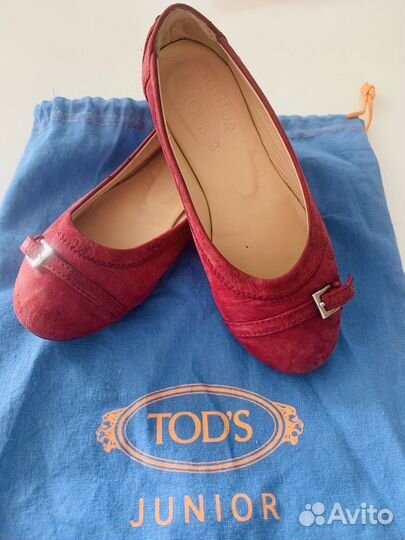 Tods туфли 30 бордовые замша Италия