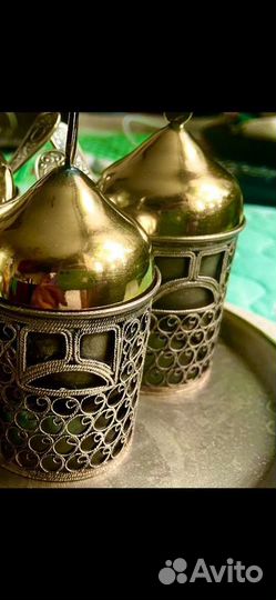 Набор для специй винтаж СССР Три богатыря мельхиор