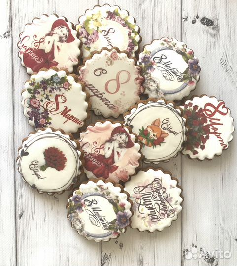 Сувенирные имбирные пряники на 8 марта