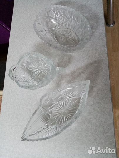 Вазы и салатники хрустальные СССР