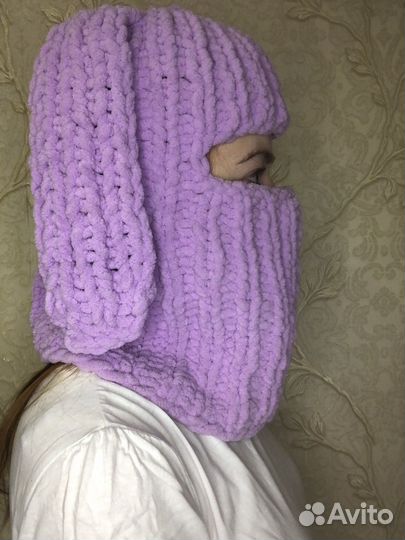 Балаклава вязаная с ушками