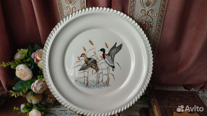 Старинноое блюдо из георгианского фарфора 22Kt