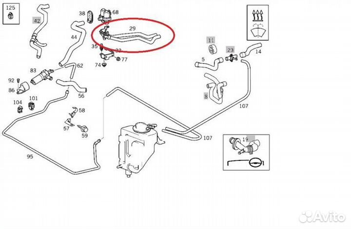 Патрубок отопителя Mercedes-Benz E-Class W210