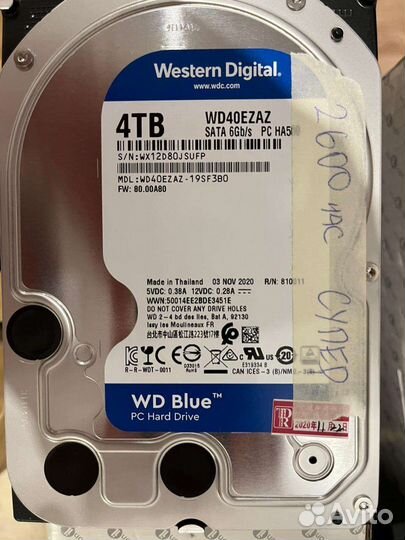 Жесткий диск hdd 2tb и 4tb