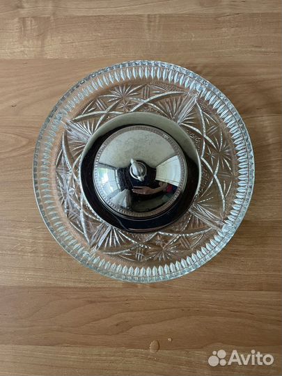 Блюдо мелажница стекло металл