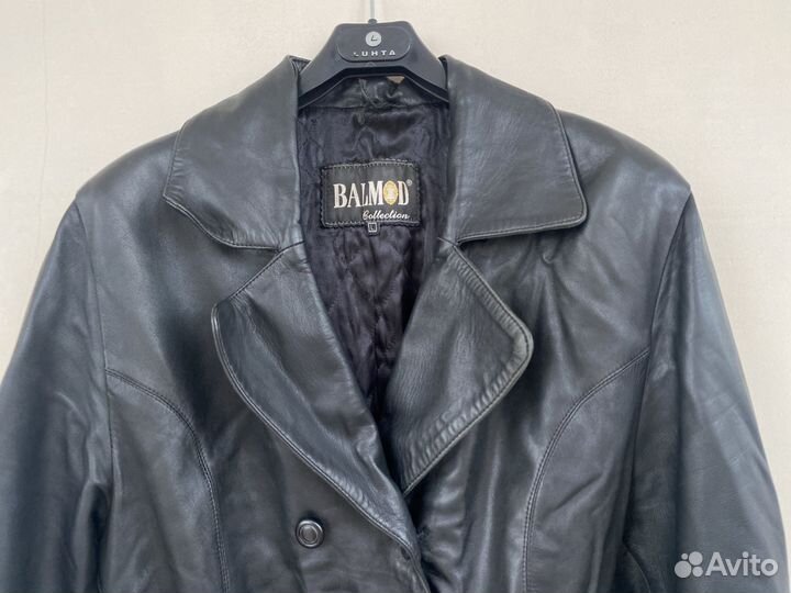Плащ черный кожаный 48 50 размер