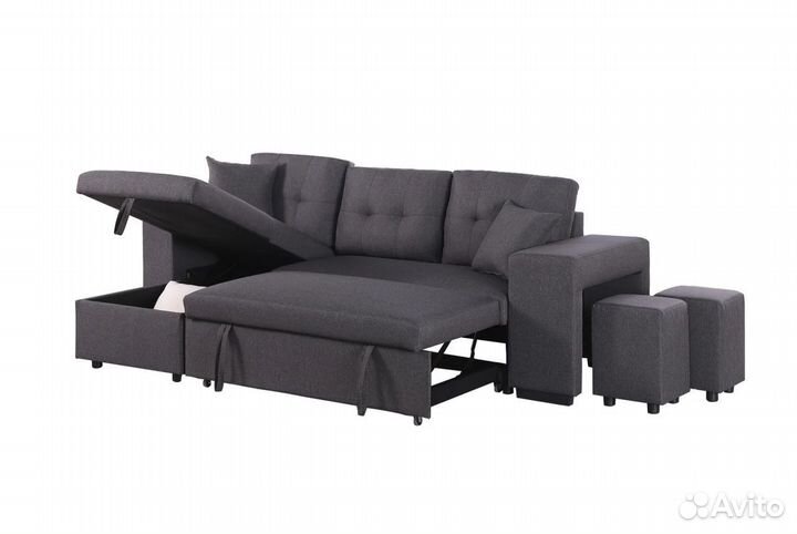 Угловой диван Атланта с пуфами