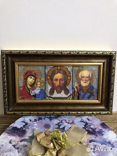 Икона, вышитая бисером