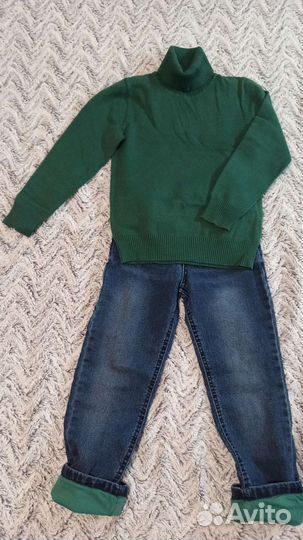 Водолазка 110, джинсы для мальчика 122 б/у