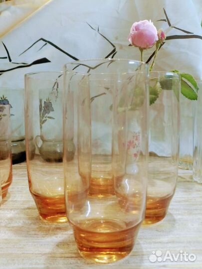 Бокалы стаканы цветное стекло СССР