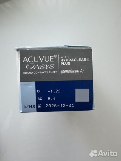 Линзы контактные acuvue oasys -2.25 и -1,75