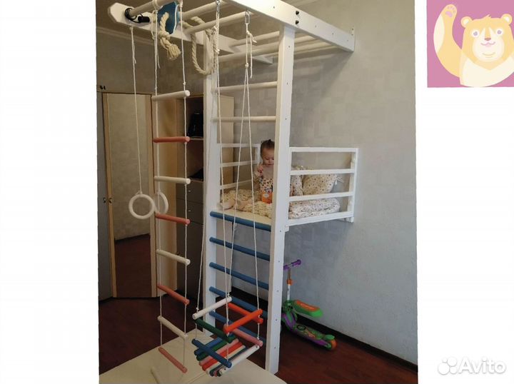 Шведская стенка с балконом и аксессуарами