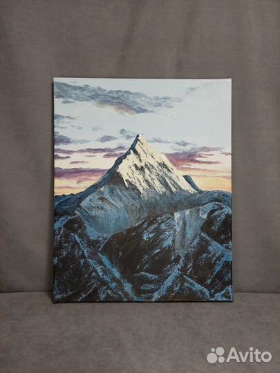 Картина маслом на холсте Горный закат