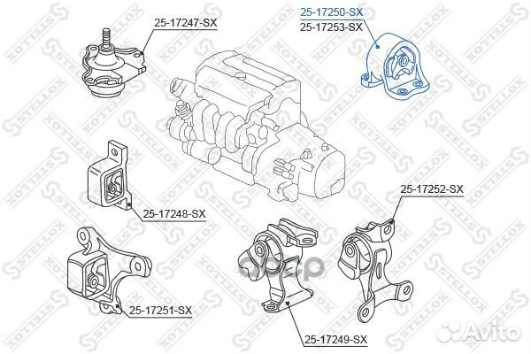 25-17250-SX подушка двигателя задняя Honda CR