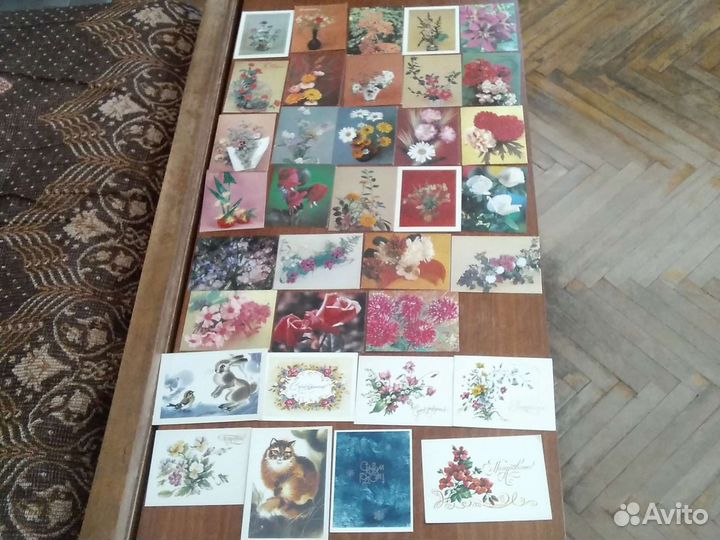 Поздравительные мини открытки времён СССР