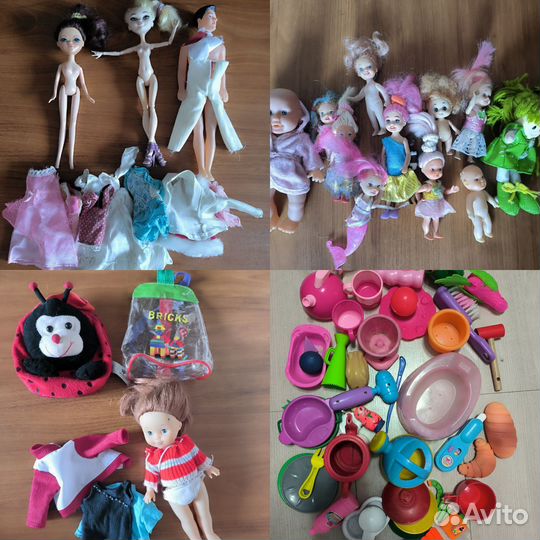 Игрушки куклы и посуда