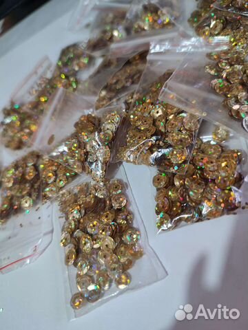 Пайетки золотые