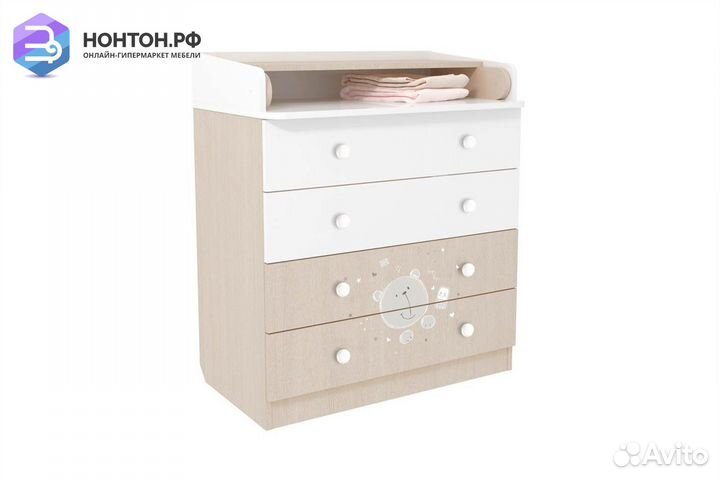 Комод French 1580 teddy белый / дуб пастельный