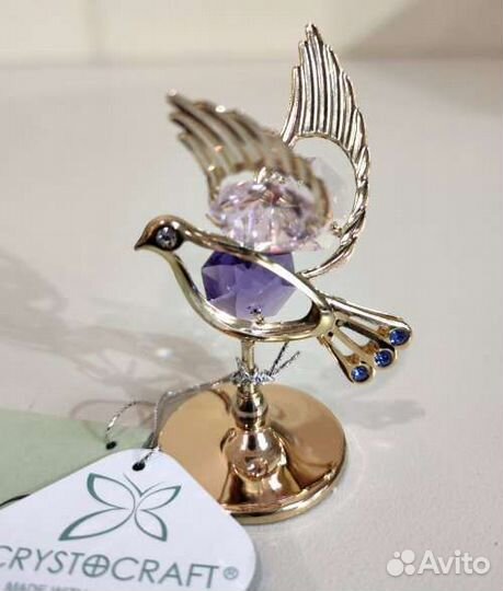 Фигурка декоративная «Голубь» с кристаллами