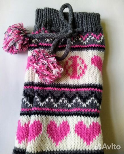 Тапочки носки вязаные двуслойные HobbyLine размер