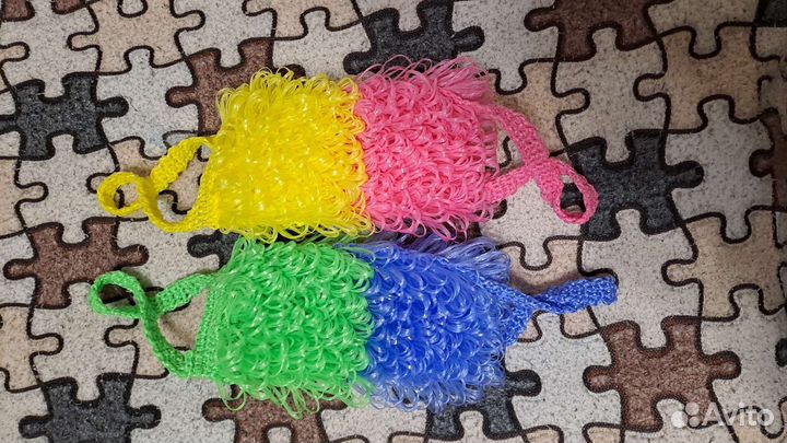 Мочалка вязаная детская