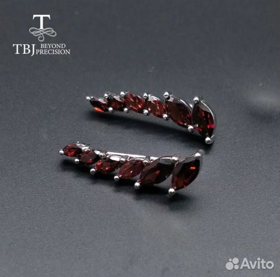 Женские серьги s925 с гранатами TBJ