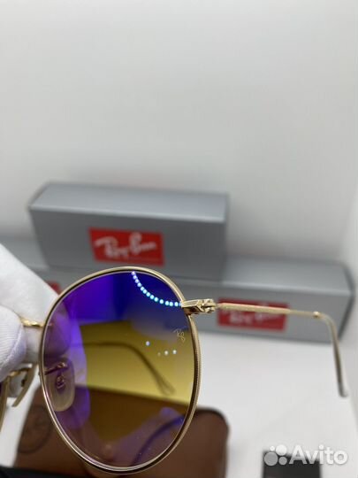 Очки Ray ban round metal круглые 3447 синие стекло