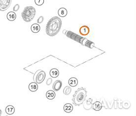 Вторичный вал кпп KTM SX65