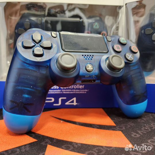 Джойстик/DualShock 4 прозрачно синий