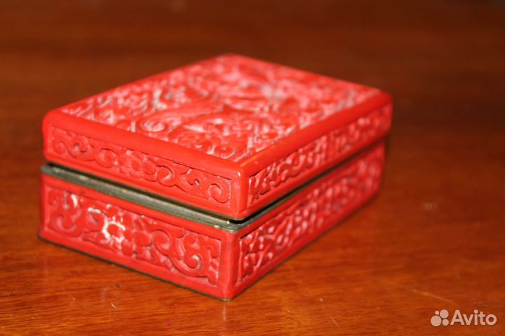Шкатулка Китай 1950 -е гг. Киноварь.Эмаль