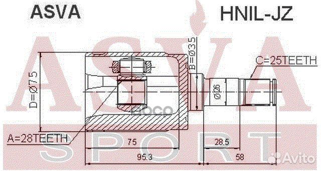 ШРУС внутренний перед лев hniljz asva